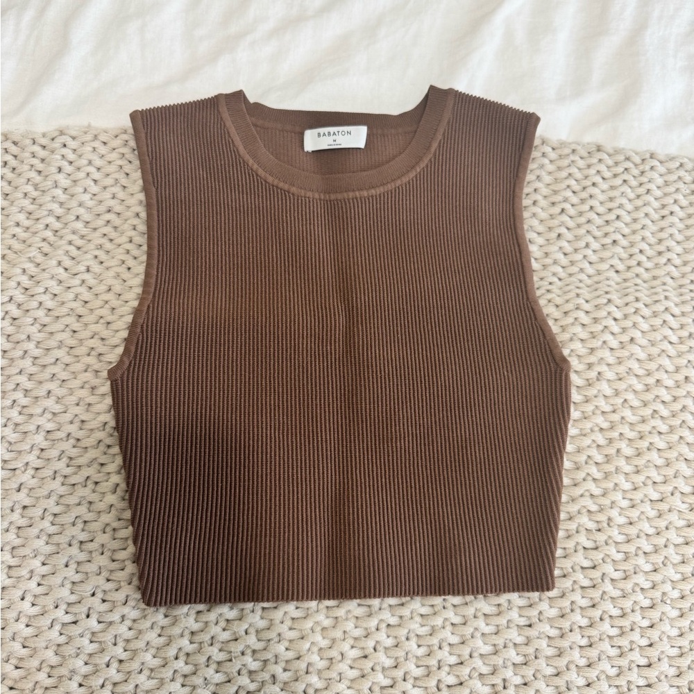 Aritzian Babaton Knit Ribbed Crop Top